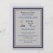 Mic Drop Blue Green Retirement Party Einladung (Vorne/Hinten)