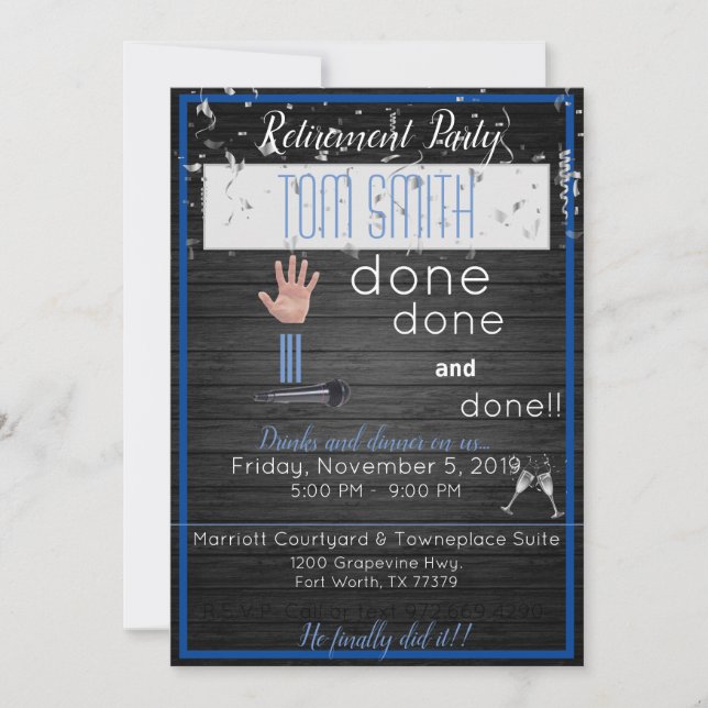 Mic Drop Retirement Black and Blue (Vorderseite)