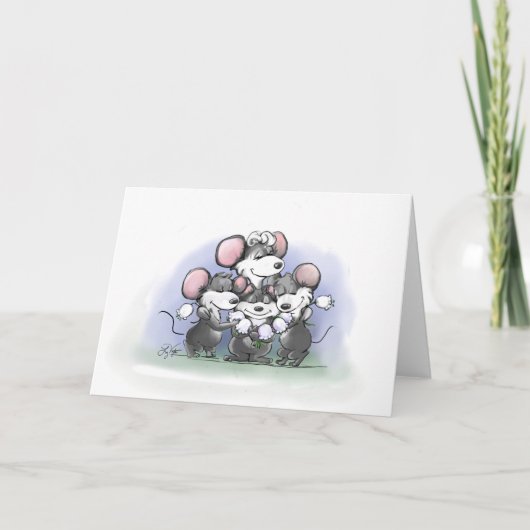 Mic, Mac and Moe's Happy Mother's Day Illustration Karte (Vorderseite)