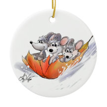 Mic, Mac And Moe's Winter Holiday Ornament