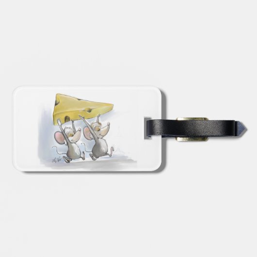 Mic & Mac bringen in den Käsespacker Gepäckanhänger (Rückseite horizontal)