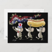 Mic Mac & Moe's 4. Juli Nachts Picnic Postcard Postkarte (Vorne/Hinten)