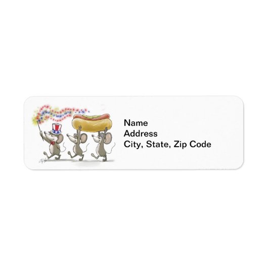 Mic, Mac & Moe's Happy 4. Juli Address Labels (Vorne)