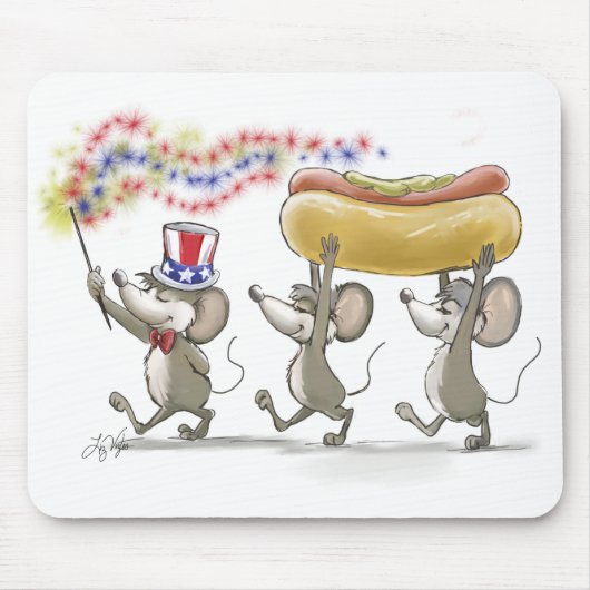 Mic, Mac & Moe's Happy 4. Juli Mousepad (Vorne)