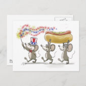 Mic, Mac & Moe's Happy 4. Juli Postkarte (Vorne/Hinten)