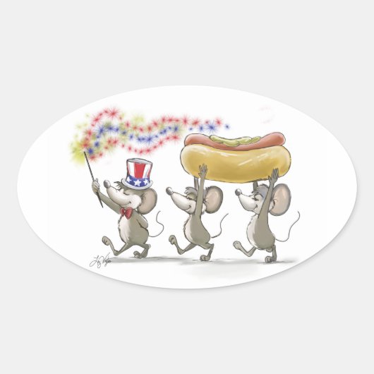 Mic, Mac & Moe's Happy 4. Juli Sticker (Vorderseite)