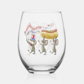 Mic, Mac & Moe's Happy 4. Juli Weinglas Ohne Stiel (Rückseite)