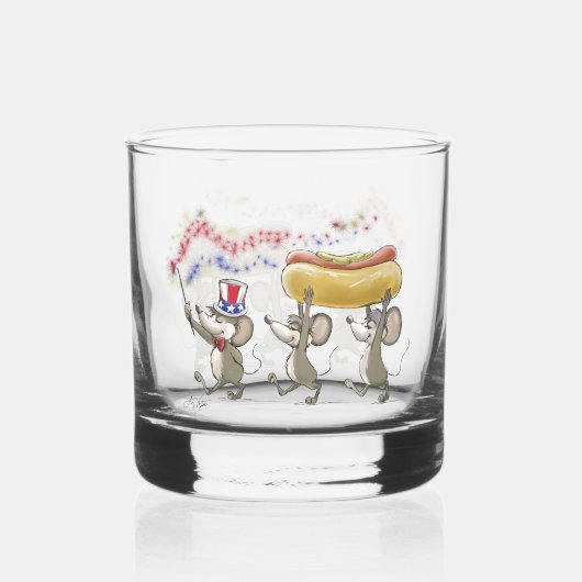 Mic, Mac & Moe's Happy 4. Juli Whiskyglas (Vorderseite)