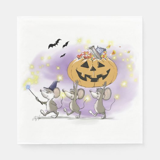 Mic, Mac & Moe's Happy Halloween Serviette (Vorderseite)