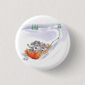 Mic, Mac & Moe's Winter Holiday Landscape Button (Vorderseite)