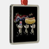 Mic, Mac und Moe's 4. Juli Nacht Picnic Silbernes Ornament (Rechts)