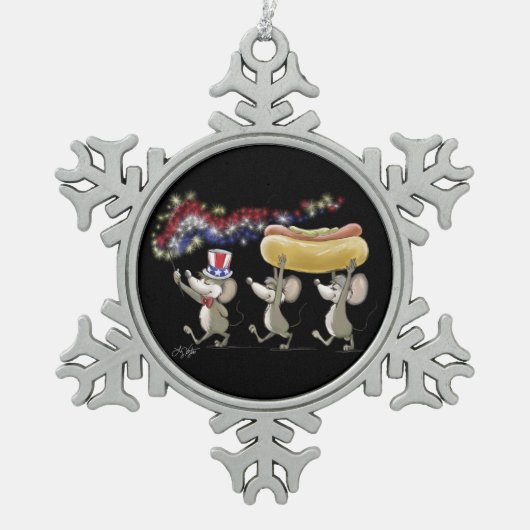 Mic Mac und Moes 4. Juli Snowflake Ornament (Vorderseite)