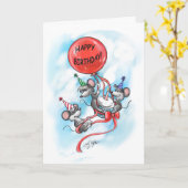 Mic, Mac und Moe's Happy Birthday Celebration Karte (Gelbe Blume)