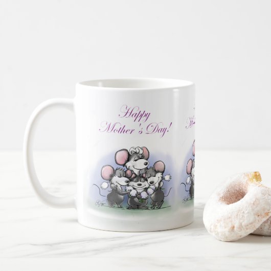 Mic, Mac und Moe's Happy Mother Day Kaffeetasse (Mit Donut)