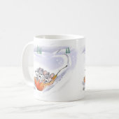Mic, Mac und Moe's Winter Holiday Landschaft Tasse (Vorderseite Links)
