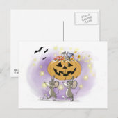 Mic & Mac's fröhliche Halloween Pumpkin-Leckereien Postkarte (Vorne/Hinten)