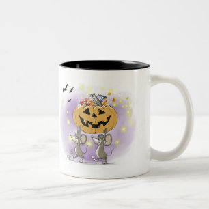 Mic & Mac's fröhliche Halloween Pumpkin-Leckereien Zweifarbige Tasse
