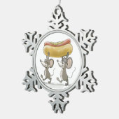 Mic & Mac's Picnic Pewter Snowflake Ornament (Rechts)