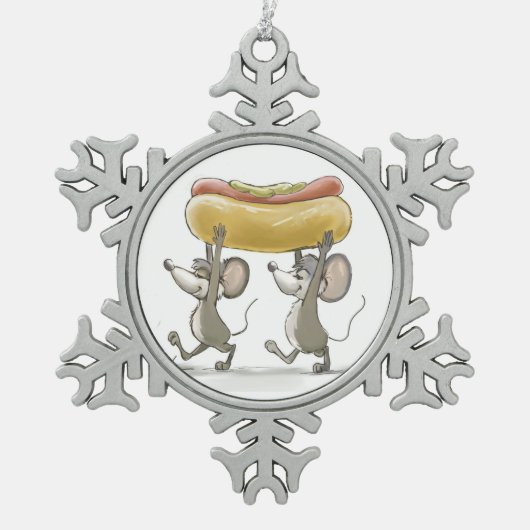 Mic & Mac's Picnic Pewter Snowflake Ornament (Vorderseite)