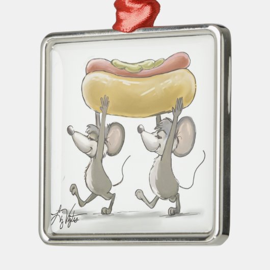 Mic & Mac's Picnic Premium Square Ornament (Links)