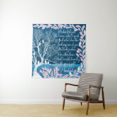 Micah 6:8 Aquamarines Blaues Blaues Baum Vogelbibe Wandteppich (Beispiel)