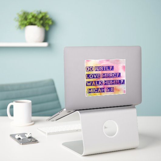Micah 6:8-Aufkleber Aufkleber (Laptop auf Schreibtisch)