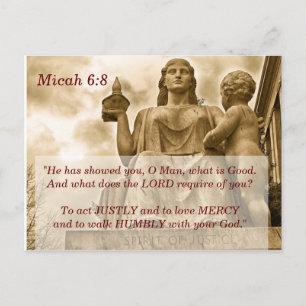 Micah 6:8 Bible Verse Memory Card Postkarte