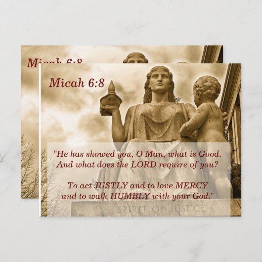 Micah 6:8 Bible Verse Memory Card Postkarte (Vorne/Hinten)
