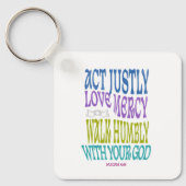 Micah 6:8 Colorful Scripture Schlüsselanhänger (Vorderseite)