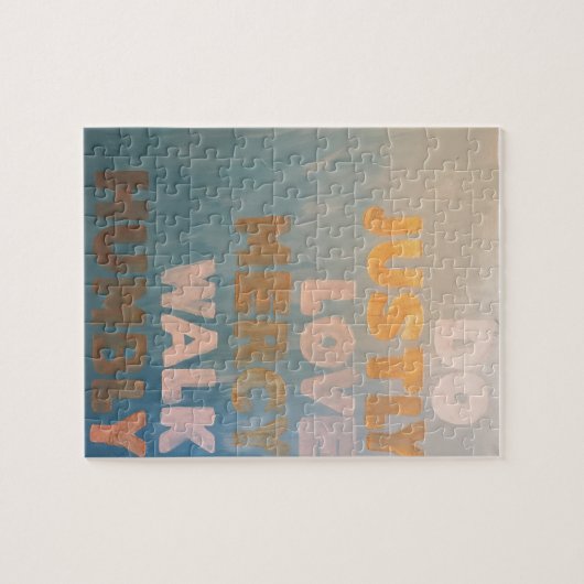 Micah 6:8 Gold und aquamarines Puzzle (Horizontal)