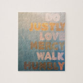 Micah 6:8 Gold und aquamarines Puzzle (Vertikal)