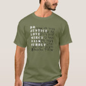 Micah 6:8 Hebräisch T-Shirt (Vorderseite)