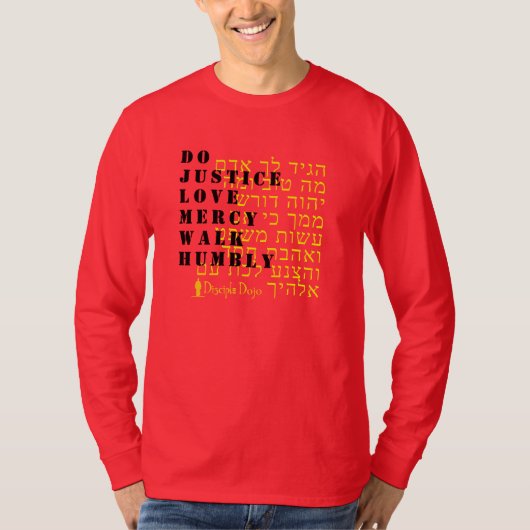 Micah 6:8 Hebräisches langärmeliges Shirt (Vorderseite)