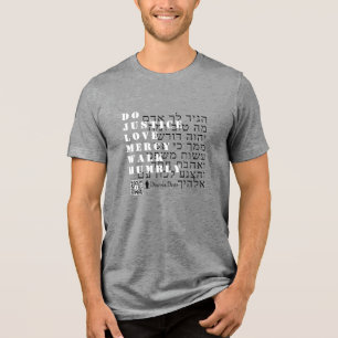Micah 6:8 Hebräisches QR-Shirt Tri-Blend Shirt