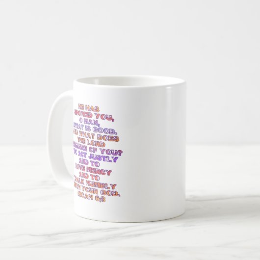 Micah 6:8 kaffeetasse (Vorderseite Links)