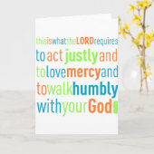 Micah 6:8 karte (Gelbe Blume)