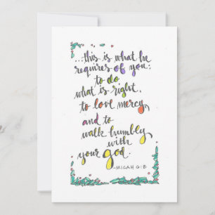 MICAH 6:8 MITTEILUNGSKARTE