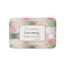 Micah 6:8 Pink Diamond Geometric Bath Mat