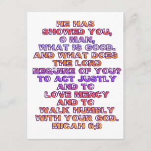 Micah 6:8 postkarte