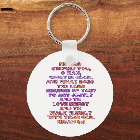 Micah 6:8 schlüsselanhänger (Vorderseite)