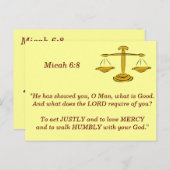 Micah 6 8 Scripting Memory Card Postkarte (Vorne/Hinten)