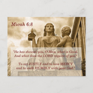Micah 6 8 Scripting Memory Card Postkarte