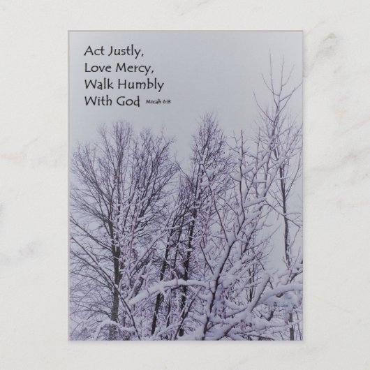 Micah 6:8 Scripting Post Card Postkarte (Vorderseite)