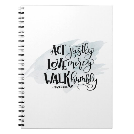 Micah 6:8 Spiral-Notebook Notizblock (Vorderseite)