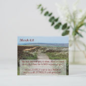 Micah 6:8 Walk Humbly Verse Postkarte (Stehend Vorderseite)