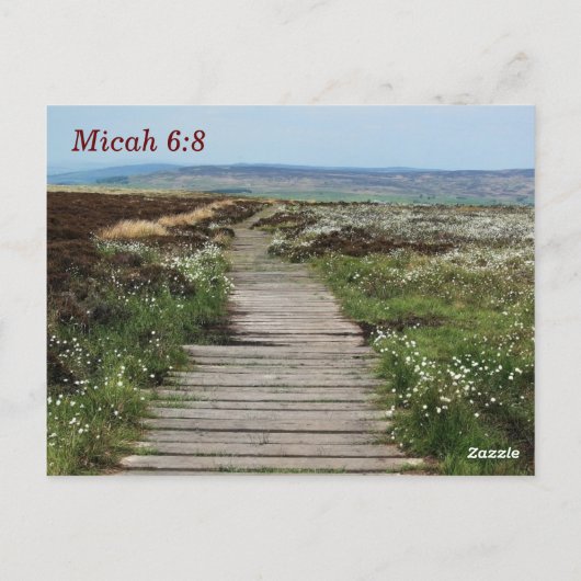 Micah 6:8 Walk Humbly Verse Postkarte (Rückseite)