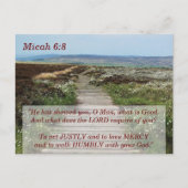 Micah 6:8 Walk Humbly Verse Postkarte (Vorderseite)