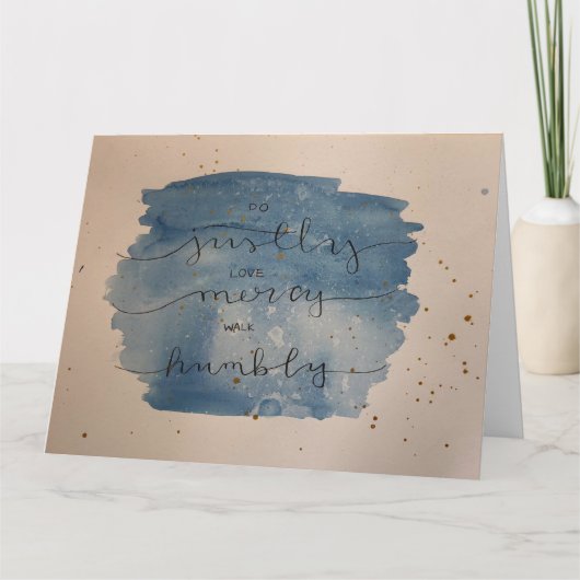 Micah 6:8 Wasserfarbkarte - Leere Innenseite Karte (Vorderseite)