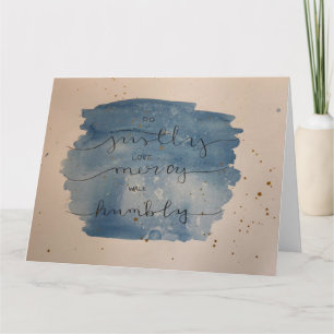 Micah 6:8 Watercolor Card - Blank Inside Karte