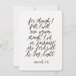 Micah 7:8 Handschrift Bibelverse  Dankeskarte
